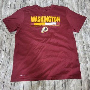 Nike Mens Washington Redskins T Shirt Burgundy Short Sleeve NFL Training Sz XL